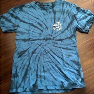 Vans Blue and Black Tie-Dye Palm Logo Tee